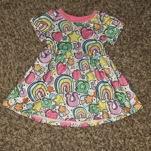 Colorful Rainbow and Heart Pattern Dress